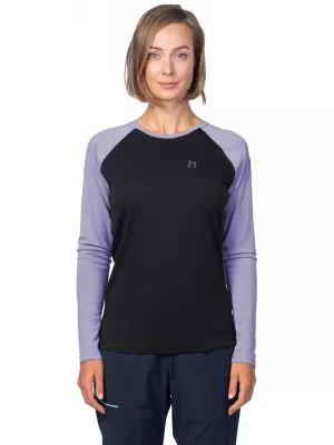 Damen-T-Shirt mit langen Ärmeln HANNAH LESLIE L/S ANTHRAZIT/GLYZINIE