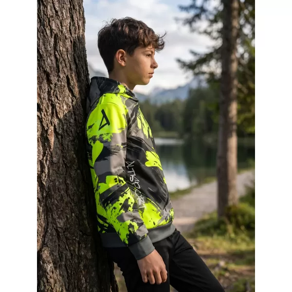  Hochwertiges Funktions-Sweatshirt für Kinder ALTISPORT VOJ/ALK014MI01 SCHWARZ/GRÜN 