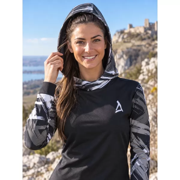  Hochwertiges Funktions-Sweatshirt für Damen ALTISPORT VOJ/ALW039MI01 SCHWARZ/WEIß 