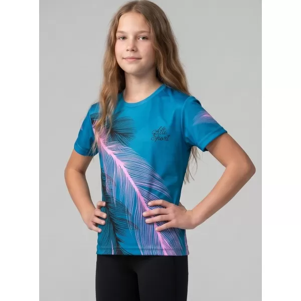  Hochwertiges Funktions-T-Shirt für Kinder ALTISPORT VOJ/ALK001TR01 PETROL/HELLROSA 