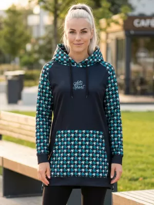 Funktionelles erweitertes Damen-Sweatshirt Premium ALTISPORT VOJ/ALW048MI03 SCHWARZ UND BLAU