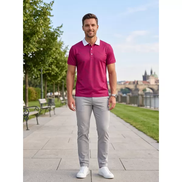  Herren-Funktions-T-Shirt mit Premium-Kragen ALTISPORT VOJ/ALM050TR05 BURGUND 