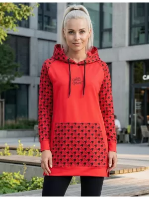 Funktionelles erweitertes Damen-Sweatshirt Premium ALTISPORT VOJ/ALW048MI03 ROT UND SCHWARZ