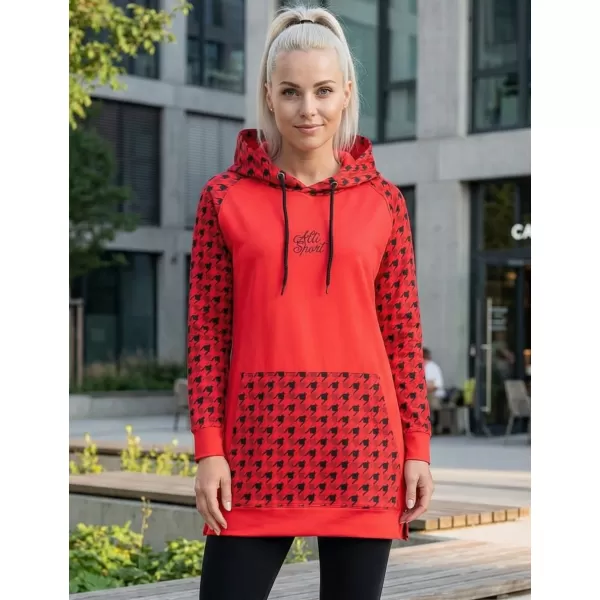  Funktionelles erweitertes Damen-Sweatshirt Premium ALTISPORT VOJ/ALW048MI03 ROT UND SCHWARZ 