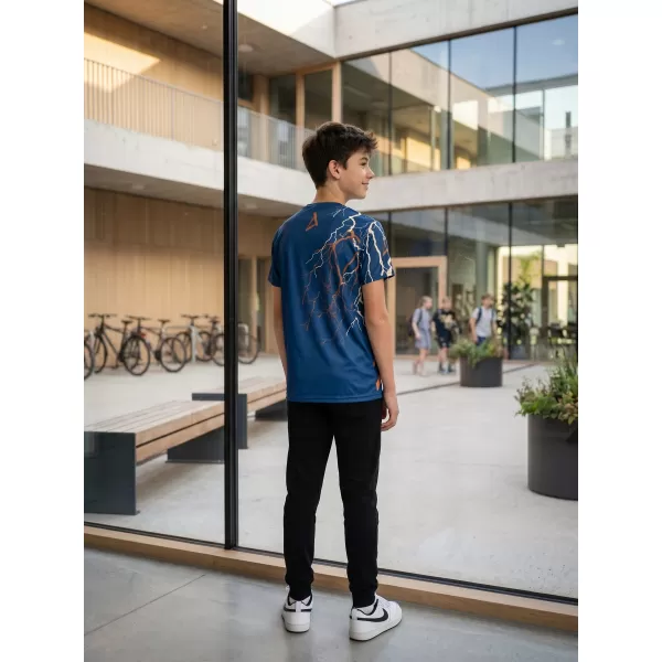  Hochwertiges Funktions-T-Shirt für Kinder ALTISPORT VOJ/ALK004TR01 MARINEBLAU/BRAUN 