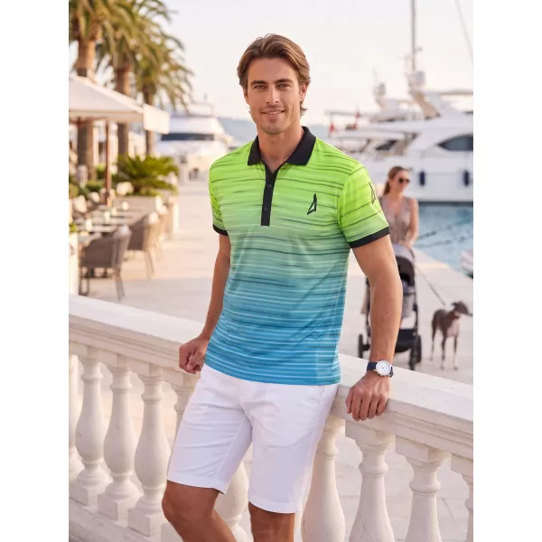  Herren-Funktions-T-Shirt mit Premium-Kragen ALTISPORT VOJ/ALM031TR05 NEONGELB/PETROLEUM 