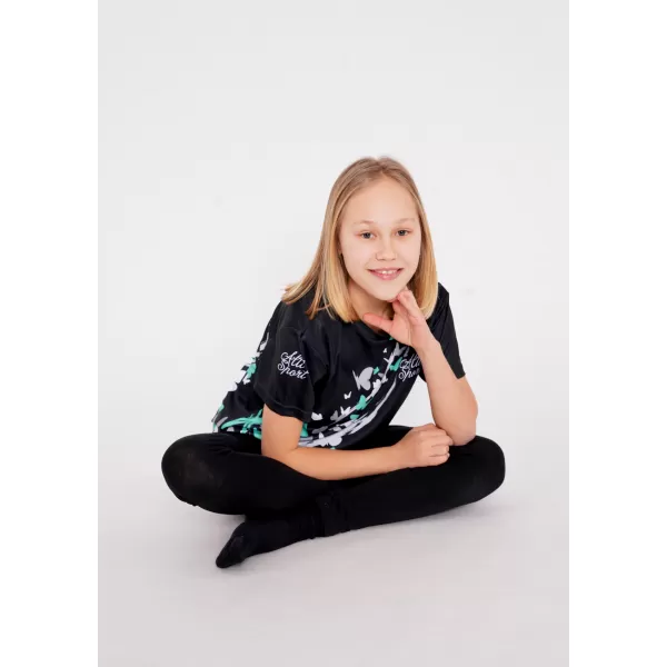  Dětské funkční triko premium ALTISPORT VOJ/ALK022TR01 ČERNÁ/TYRKYSOVÁ 