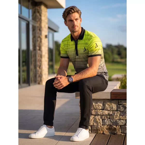 Herren-Funktions-T-Shirt mit Premium-Kragen ALTISPORT VOJ/ALM031TR05 SCHWARZ/NEONGELB 
