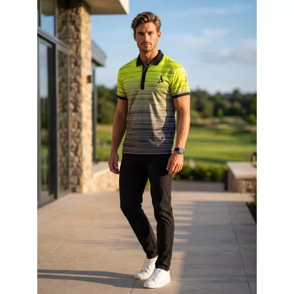  Herren-Funktions-T-Shirt mit Premium-Kragen ALTISPORT VOJ/ALM031TR05 SCHWARZ/NEONGELB 