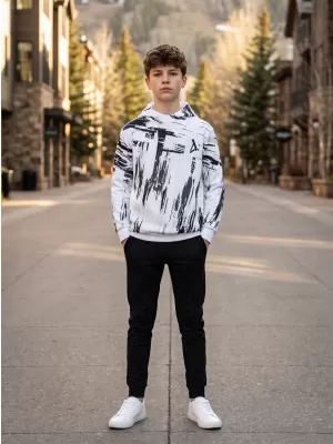 Hochwertiges Funktions-Sweatshirt für Kinder ALTISPORT VOJ/ALK010MI01 WEIß/SCHWARZ