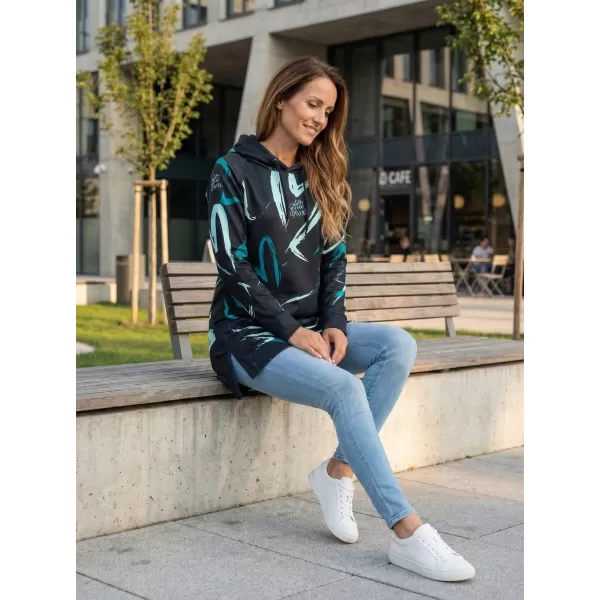  Funktionelles erweitertes Damen-Sweatshirt Premium ALTISPORT VOJ/ALW049MI03 SCHWARZ UND BLAU 