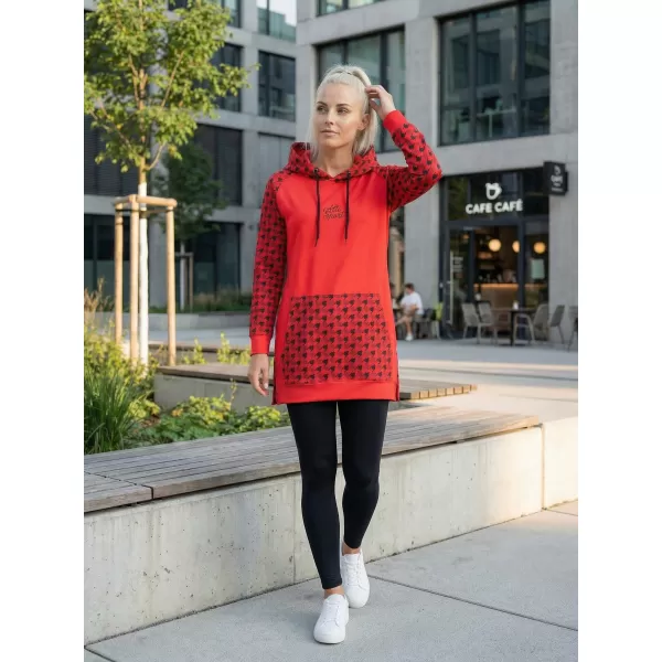  Funktionelles erweitertes Damen-Sweatshirt Premium ALTISPORT VOJ/ALW048MI03 ROT UND SCHWARZ 
