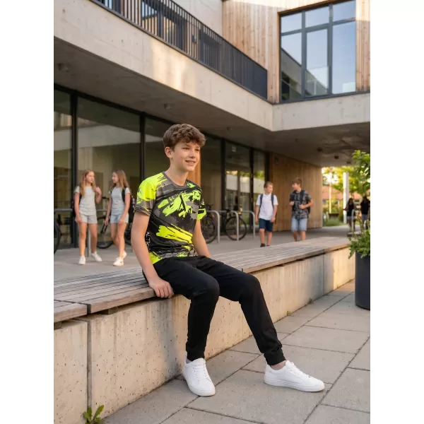  Hochwertiges Funktions-T-Shirt für Kinder ALTISPORT VOJ/ALK014TR01 SCHWARZ/GRÜN 