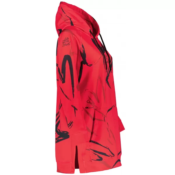  Funktionelles erweitertes Damen-Sweatshirt Premium ALTISPORT VOJ/ALW049MI03 ROT UND SCHWARZ 