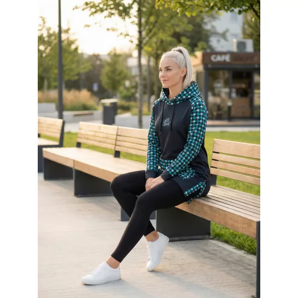  Funktionelles erweitertes Damen-Sweatshirt Premium ALTISPORT VOJ/ALW048MI03 SCHWARZ UND BLAU 