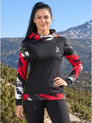 Hochwertiges Funktions-Sweatshirt für Damen ALTISPORT VOJ/ALW039MI01 SCHWARZ/ROT