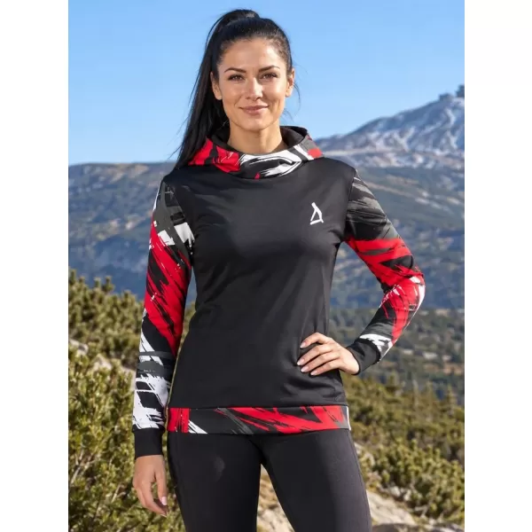  Hochwertiges Funktions-Sweatshirt für Damen ALTISPORT VOJ/ALW039MI01 SCHWARZ/ROT 
