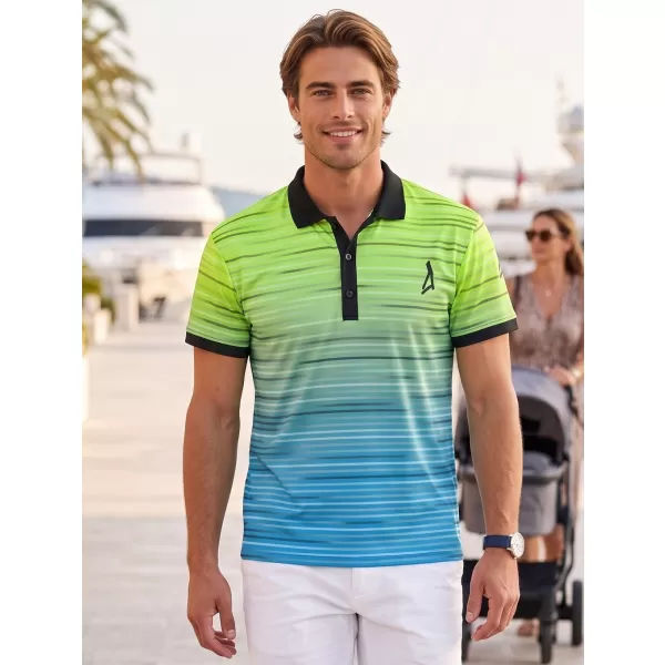  Herren-Funktions-T-Shirt mit Premium-Kragen ALTISPORT VOJ/ALM031TR05 NEONGELB/PETROLEUM 