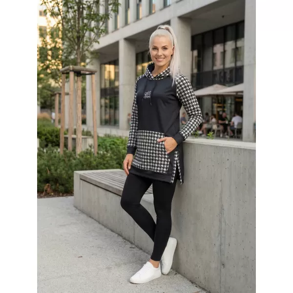  Funktionelles erweitertes Damen-Sweatshirt Premium ALTISPORT VOJ/ALW048MI03 SCHWARZ UND WEIß 