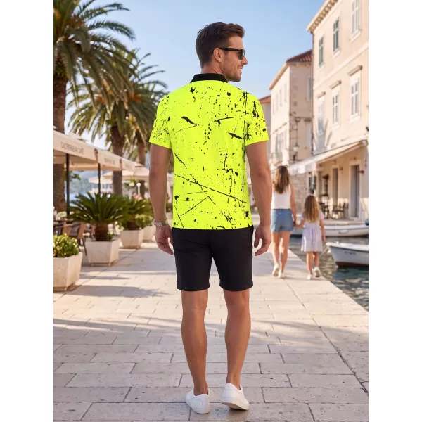  Herren-Funktions-T-Shirt mit Premium-Kragen ALTISPORT VOJ/ALM034TR05 NEONGELB 