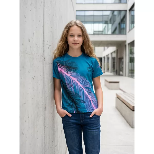  Hochwertiges Funktions-T-Shirt für Kinder ALTISPORT VOJ/ALK001TR01 PETROL/HELLROSA 