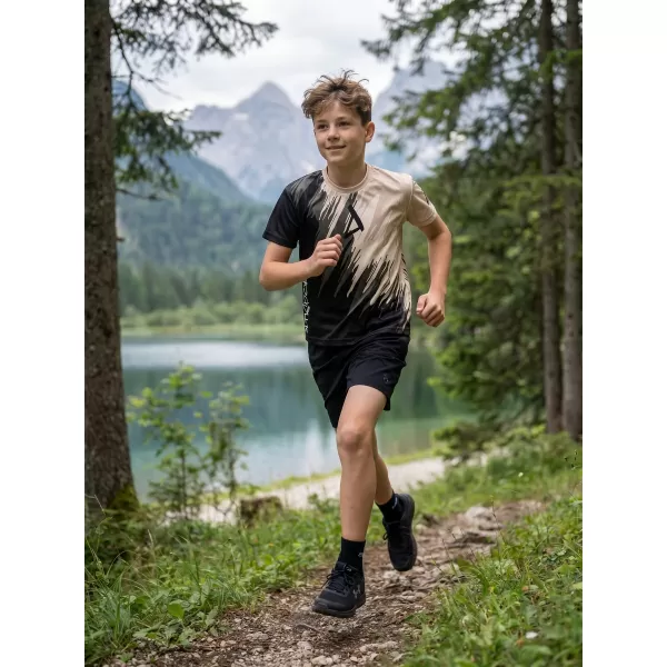  Hochwertiges Funktions-T-Shirt für Kinder ALTISPORT VOJ/ALK006TR01 SCHWARZ/BRAUN 