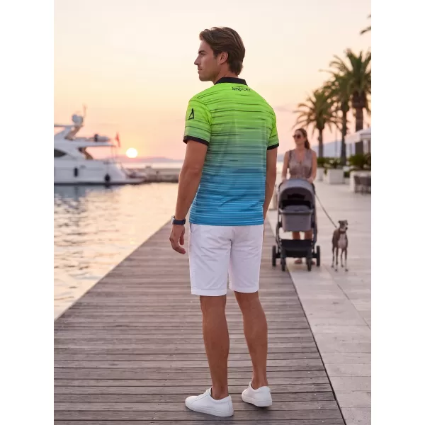 Herren-Funktions-T-Shirt mit Premium-Kragen ALTISPORT VOJ/ALM031TR05 NEONGELB/PETROLEUM 