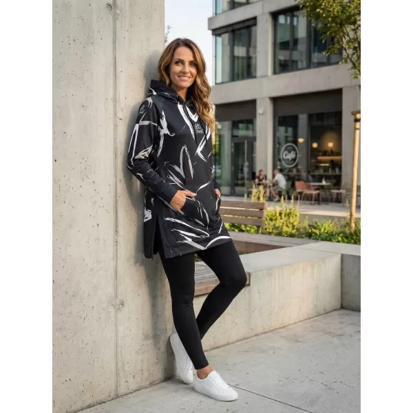  Funktionelles erweitertes Damen-Sweatshirt Premium ALTISPORT VOJ/ALW049MI03 SCHWARZ UND WEIß 