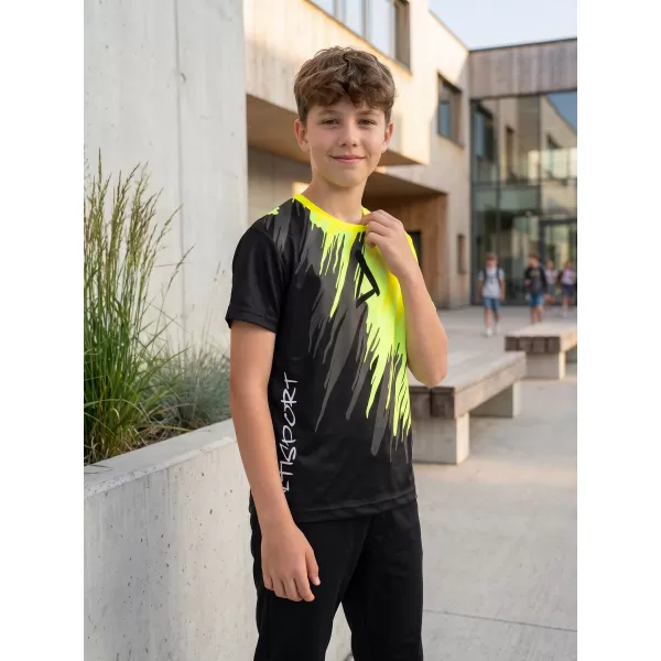  Hochwertiges Funktions-T-Shirt für Kinder ALTISPORT VOJ/ALK006TR01 SCHWARZ UND GELB 