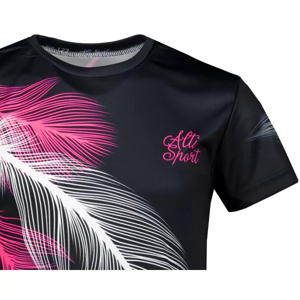  Hochwertiges Funktions-T-Shirt für Kinder ALTISPORT VOJ/ALK001TR01 SCHWARZ/ROSA 
