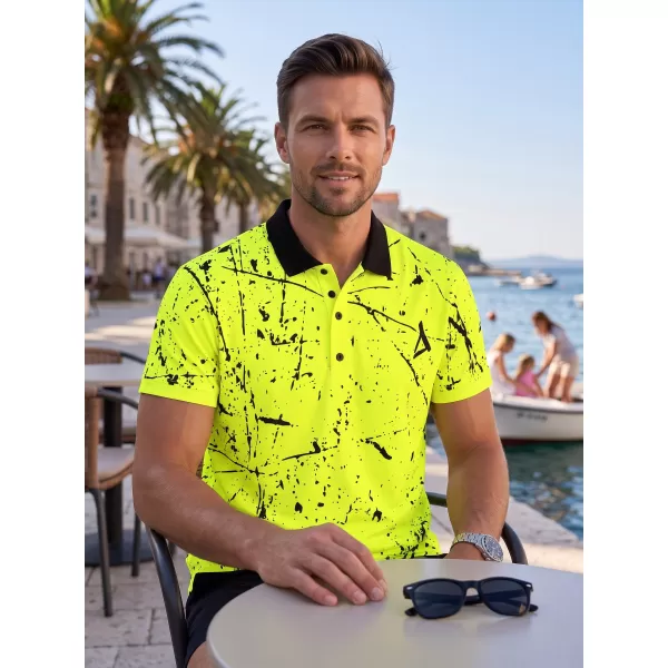  Herren-Funktions-T-Shirt mit Premium-Kragen ALTISPORT VOJ/ALM034TR05 NEONGELB 