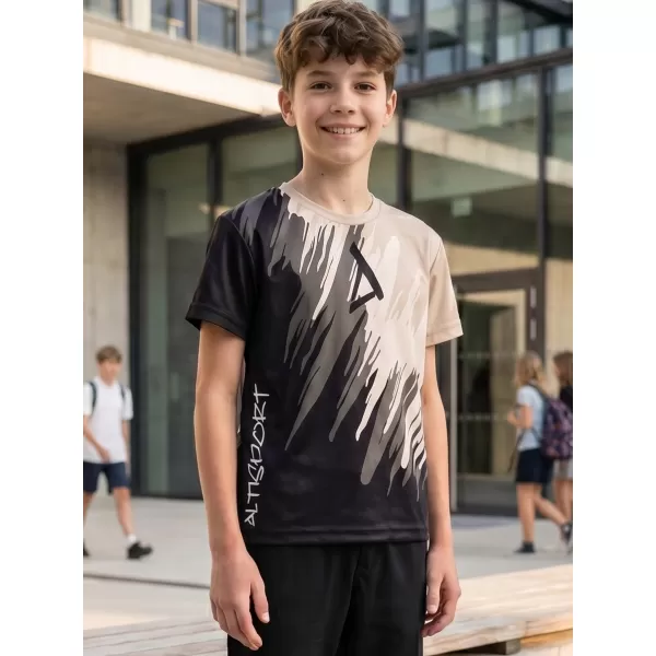  Hochwertiges Funktions-T-Shirt für Kinder ALTISPORT VOJ/ALK006TR01 SCHWARZ/BRAUN 