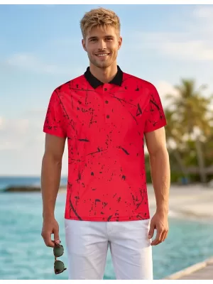 Herren-Funktions-T-Shirt mit Premium-Kragen ALTISPORT VOJ/ALM034TR05 ROT