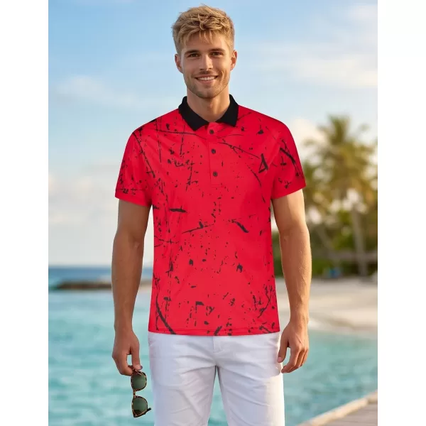  Herren-Funktions-T-Shirt mit Premium-Kragen ALTISPORT VOJ/ALM034TR05 ROT 