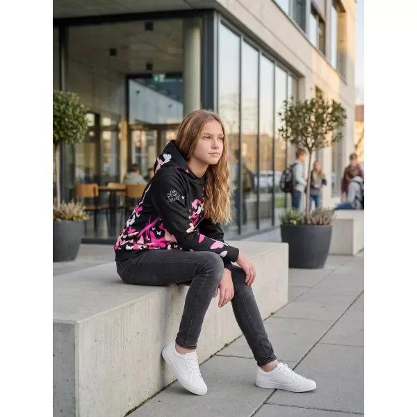  Hochwertiges Funktions-Sweatshirt für Kinder ALTISPORT VOJ/ALK022MI01 SCHWARZ/ROSA 