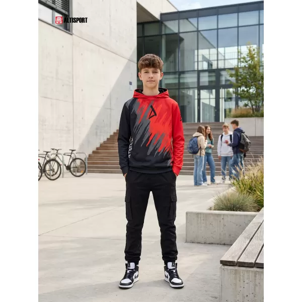  Hochwertiges Funktions-Sweatshirt für Kinder ALTISPORT VOJ/ALK006MI01 SCHWARZ/ROT 
