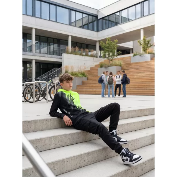  Hochwertiges Funktions-Sweatshirt für Kinder ALTISPORT VOJ/ALK006MI01 SCHWARZ UND GELB 