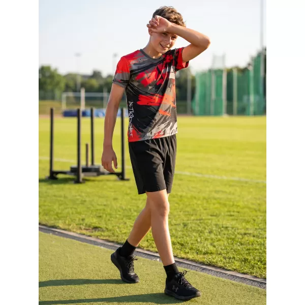  Hochwertiges Funktions-T-Shirt für Kinder ALTISPORT VOJ/ALK014TR01 SCHWARZ/ROT 