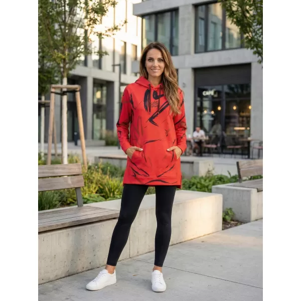  Funktionelles erweitertes Damen-Sweatshirt Premium ALTISPORT VOJ/ALW049MI03 ROT UND SCHWARZ 