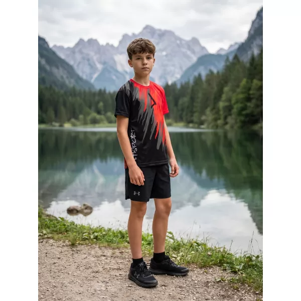  Hochwertiges Funktions-T-Shirt für Kinder ALTISPORT VOJ/ALK006TR01 SCHWARZ/ROT 