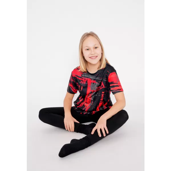  Hochwertiges Funktions-T-Shirt für Kinder ALTISPORT VOJ/ALK010TR01 SCHWARZ/ROT 