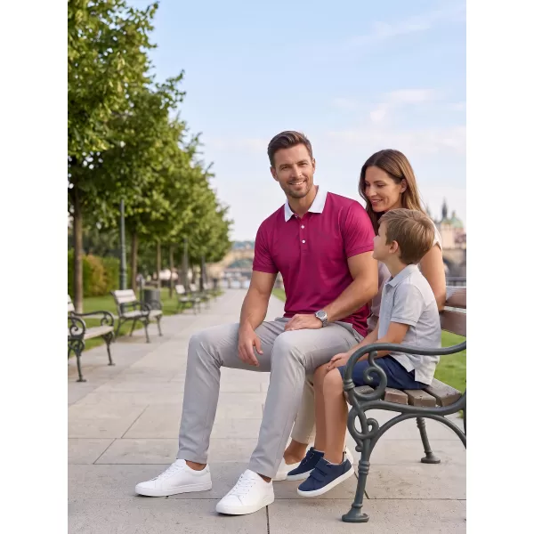  Herren-Funktions-T-Shirt mit Premium-Kragen ALTISPORT VOJ/ALM050TR05 BURGUND 