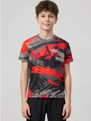 Hochwertiges Funktions-T-Shirt für Kinder ALTISPORT VOJ/ALK014TR01 SCHWARZ/ROT