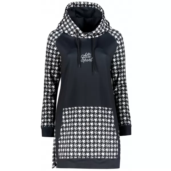  Funktionelles erweitertes Damen-Sweatshirt Premium ALTISPORT VOJ/ALW048MI03 SCHWARZ UND WEIß 