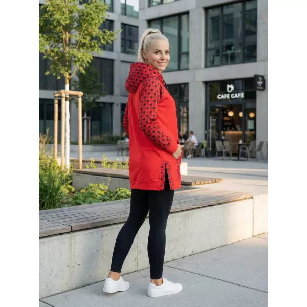  Funktionelles erweitertes Damen-Sweatshirt Premium ALTISPORT VOJ/ALW048MI03 ROT UND SCHWARZ 