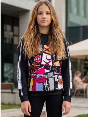 Hochwertiges Funktions-Sweatshirt für Kinder ALTISPORT VOJ/ALK041MI01 SCHWARZ