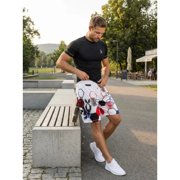  Herren Premium Funktionsshorts ohne Taschen ALTISPORT VOJ/ALM036KRA02 HEXA WEIß 