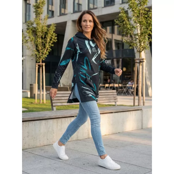  Funktionelles erweitertes Damen-Sweatshirt Premium ALTISPORT VOJ/ALW049MI03 SCHWARZ UND BLAU 