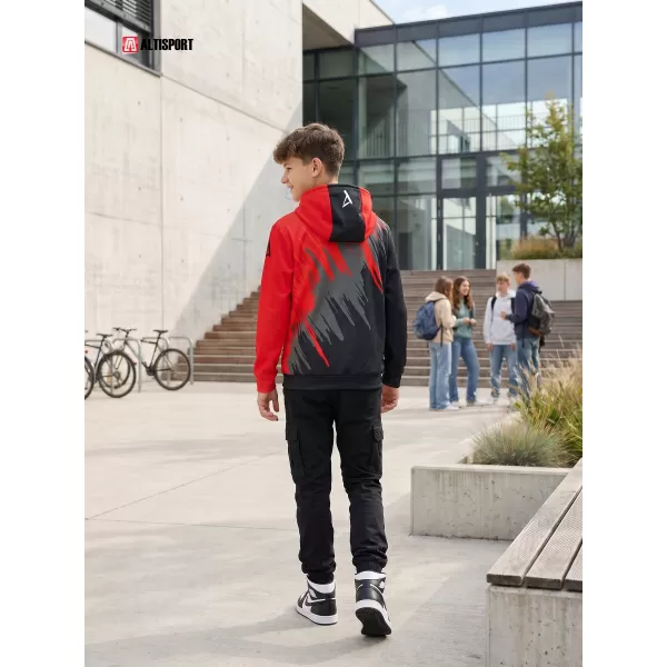  Hochwertiges Funktions-Sweatshirt für Kinder ALTISPORT VOJ/ALK006MI01 SCHWARZ/ROT 