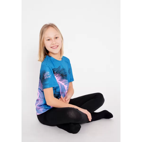  Hochwertiges Funktions-T-Shirt für Kinder ALTISPORT VOJ/ALK001TR01 PETROL/HELLROSA 
